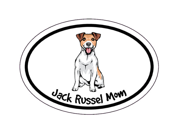 Oval Jack Russel Mom Magnet - Dog Breed Magnetic Car Decal