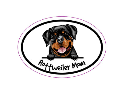 Oval Rottweiler Mom Magnet - Dog Breed Magnetic Car Decal