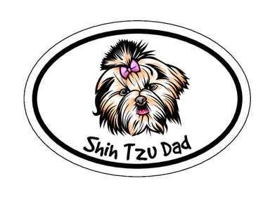 Oval Shih Tzu Dad Magnet - Dog Breed Magnetic Car Decal