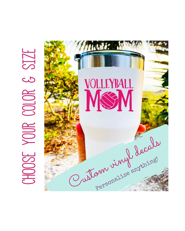 Custom Volleyball Mom Vinyl Decal Style 5