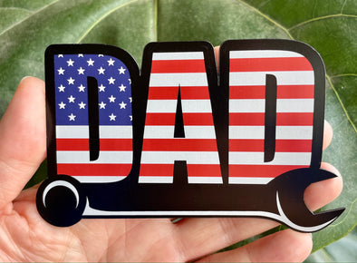 American Flag Dad Wrench Magnet 5 inch