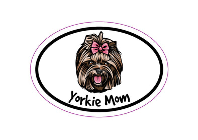 Oval Yorkie Mom Magnet - Dog Breed Magnetic Car Decal